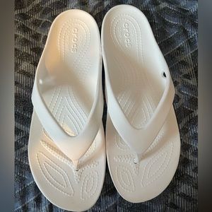White Crocs Flip Flops